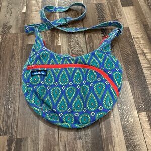 Kavu Crossbody Bag with Blue and Green Pattern